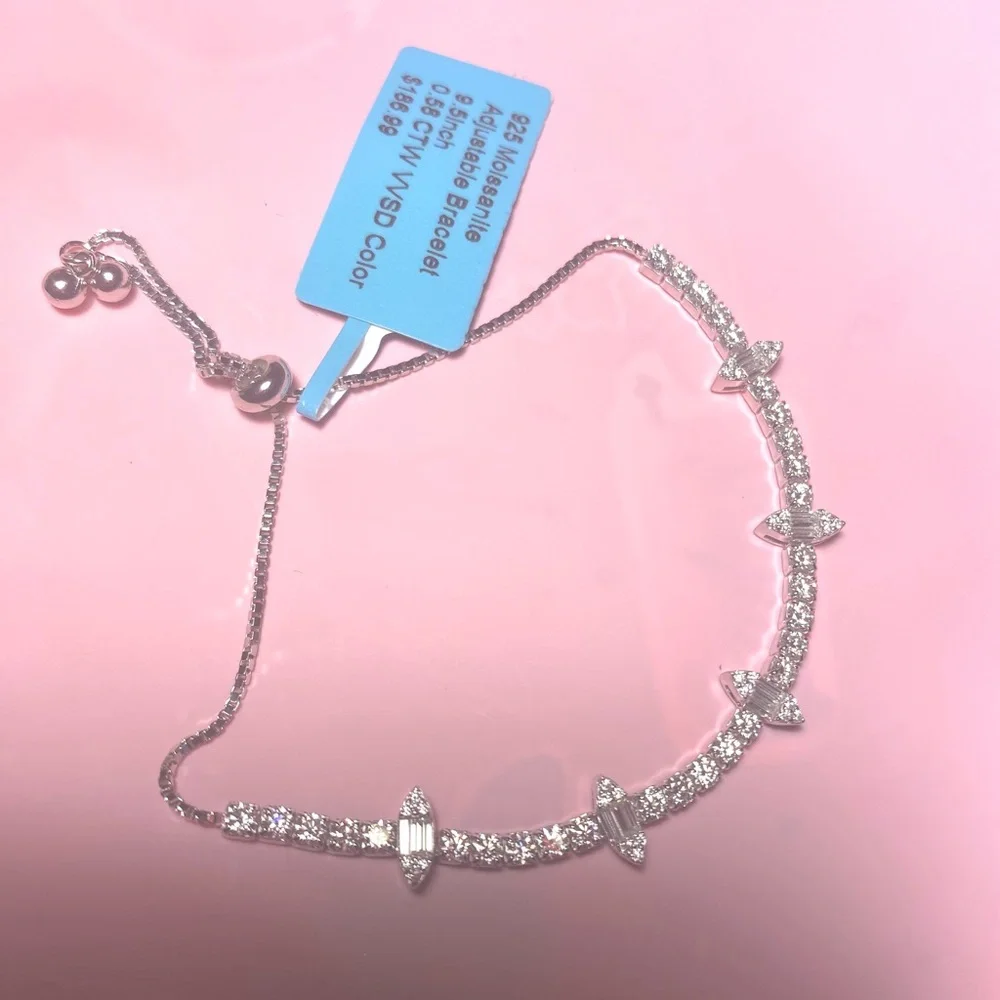 925 Moissanite Adjustable Bracelet 💎 - Picture 2 of 6